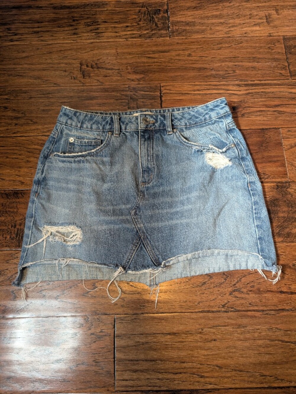 Garage Distressed Denim Mini Skirt Size Medium